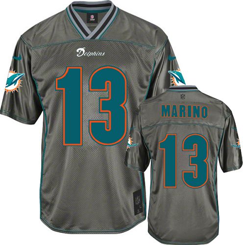 Men's Elite Dan Marino Nike Jersey Grey - #13 Vapor NFL Miami Dolphins